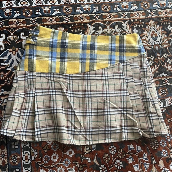 jaded london check mix pleated mini skirt - Picture 3 of 4
